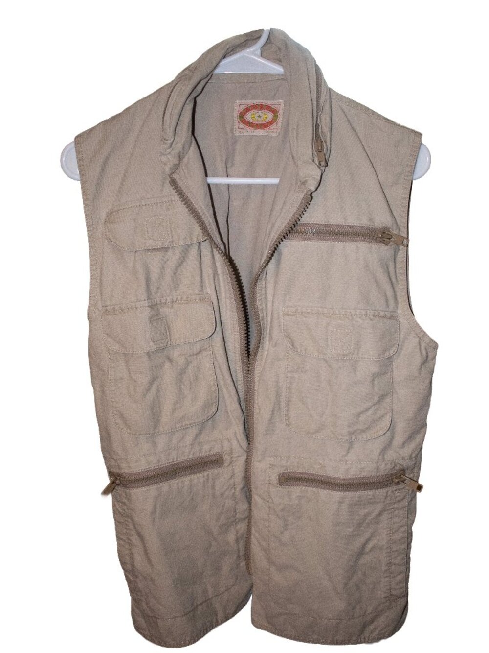Vtg Banana Republic Vest Mens Khaki Hooded Bush Hunting Safari Photo 1980s